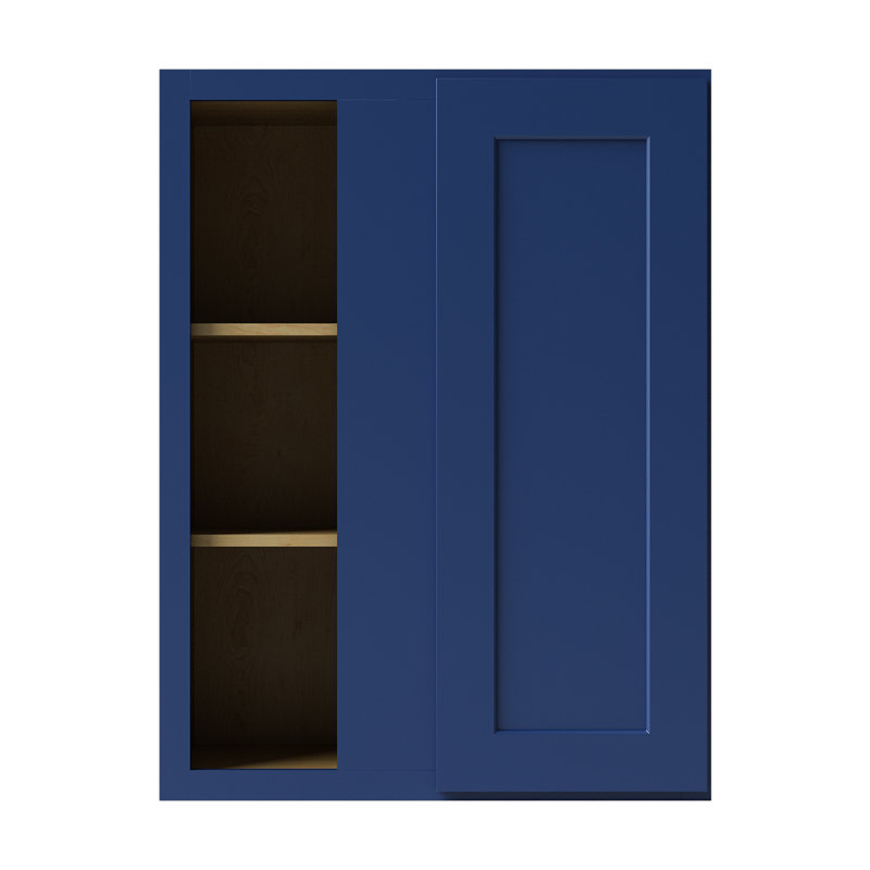 Armoire de coin murale, Shaker bleu, L 27 po x H 36 po x P 12 po