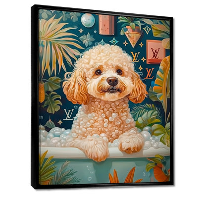 Caniche chien bain temps bulles II - chien Wall Art salon