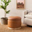 Naka 21.5'' Wide Vegan Leather Round Storage Ottoman with Storage