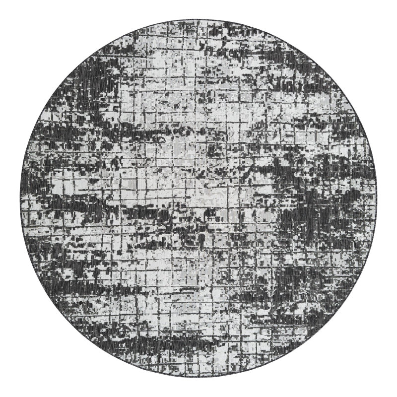 Geometric Indoor / Outdoor Rug, Round 7'10"