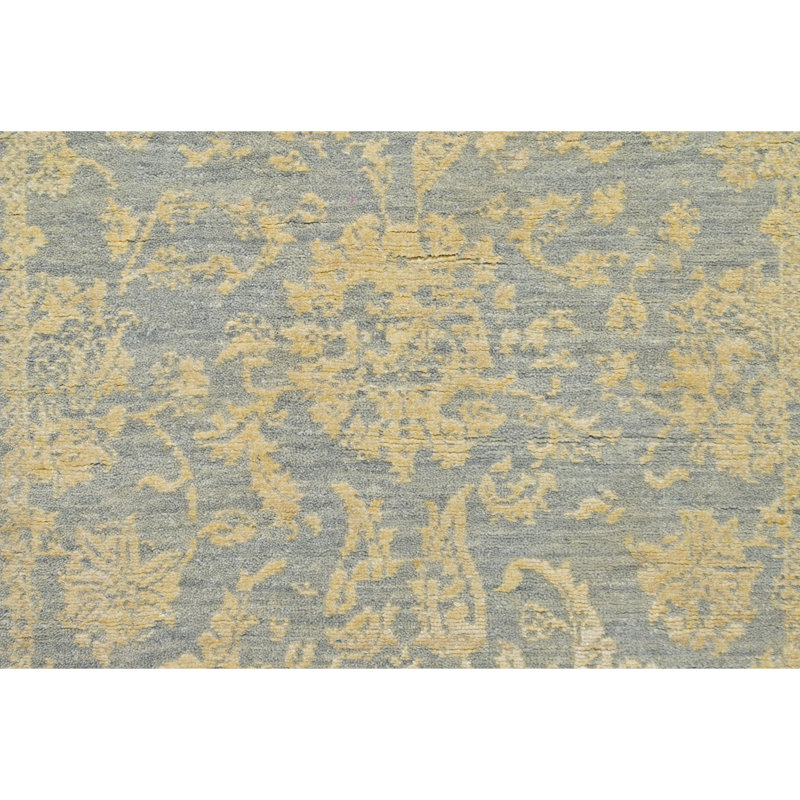 Tapis argenté et doré de haute qualité noué à la main