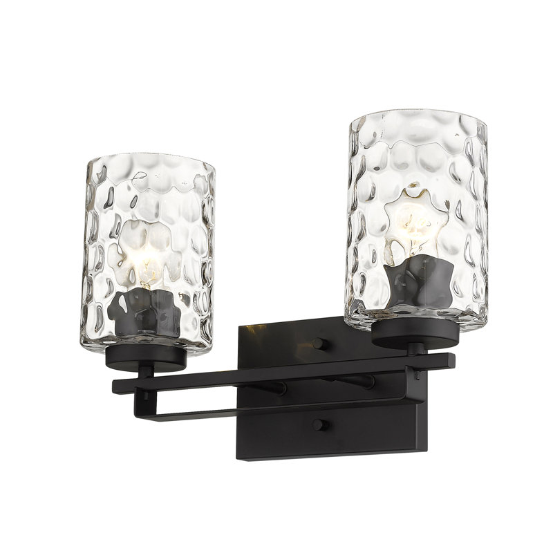 Éclairage pour meuble-lavabo à intensité variable à 2 lumières, Noir mat