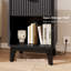 Ensemble de 2 tables de chevet noires avec station de charge, ensemble de tables de chevet en bois avec tiroir et tablette ouverte pour la chambre à coucher-1832760042