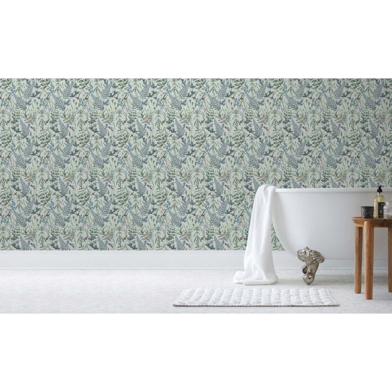 Secret Garden Wallpaper | Pre-pasted / Roll - 24" x 30', Robin Egg