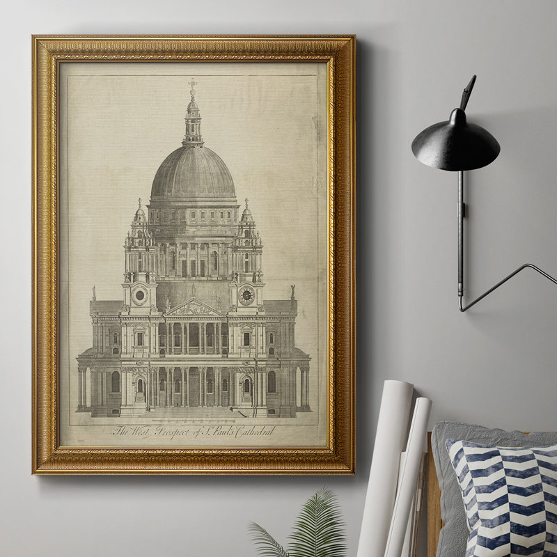 Cathédrale Saint-Paul, toile encadrée de qualité supérieure - prête à être accrochée, L 16 po x H 20 po