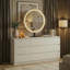 Commode blanche à 9 tiroirs avec miroir DEL (3 modes d'éclairage)