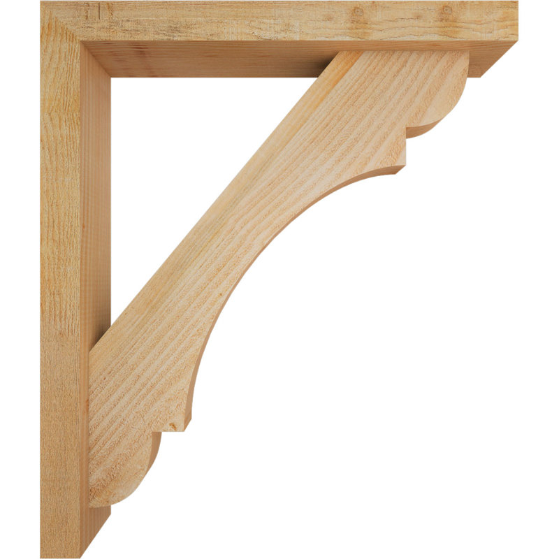 Olympic Block Offset Brace Bracket, 28 x 24, 4"W Douglas Fir (Rough Sawn)