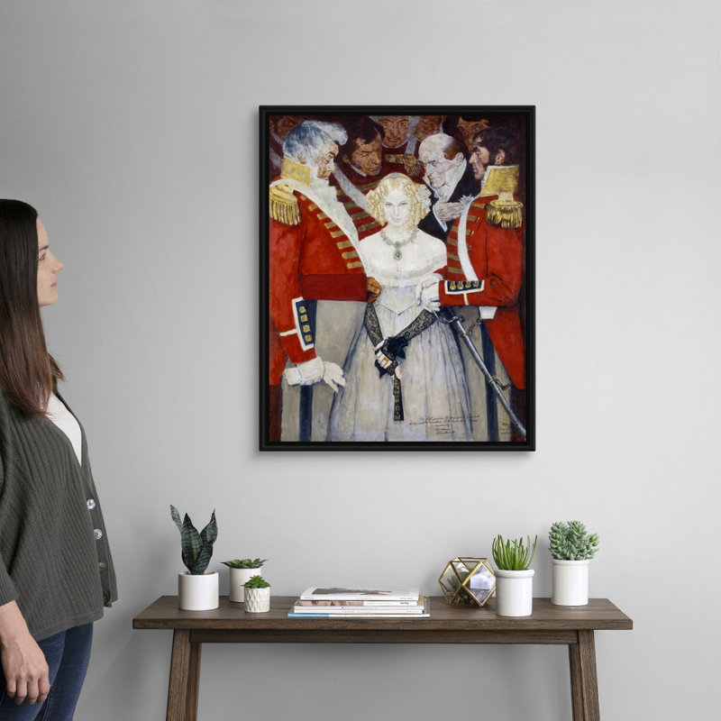 Art mural Becky, H 32 po x l 26 po x P 1,75 po, Cadre flottant noir
