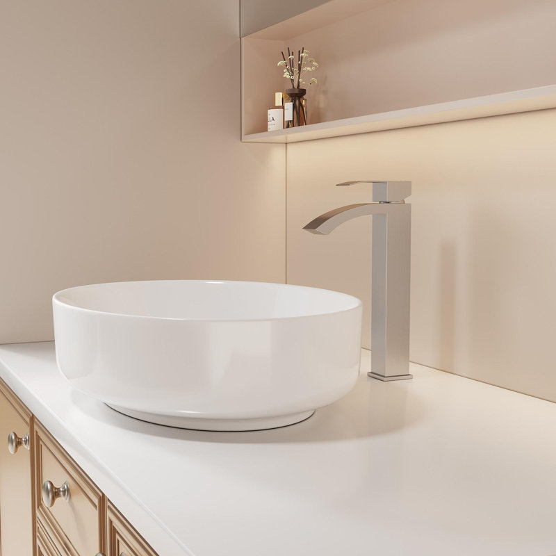 Robinet de salle de bains monotrou avec ensemble de drainage, Nickel brossé