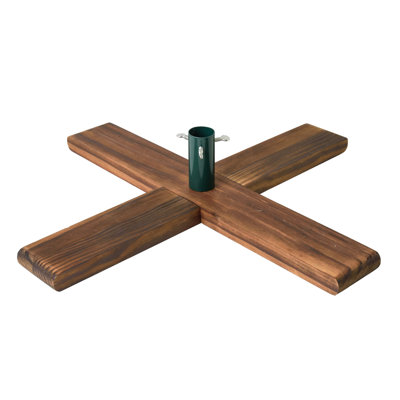 Dark Wood Artificial Christmas Tree Stand - For Trees up to 7.75ft Tall