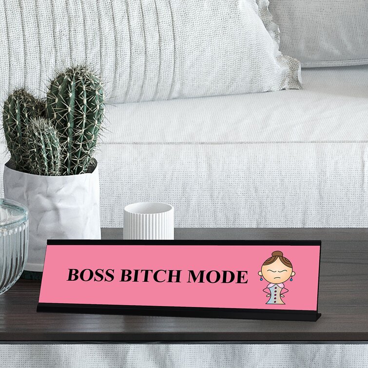 Boss Bitch Nameplate Desk Sign, 2 x 8 