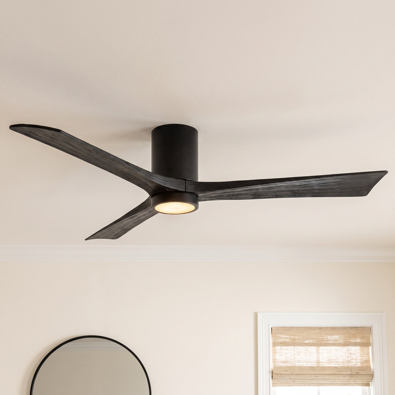 Olivier Ceiling Fan with LED Light Kit, Matte Black, Matte Black, 60"