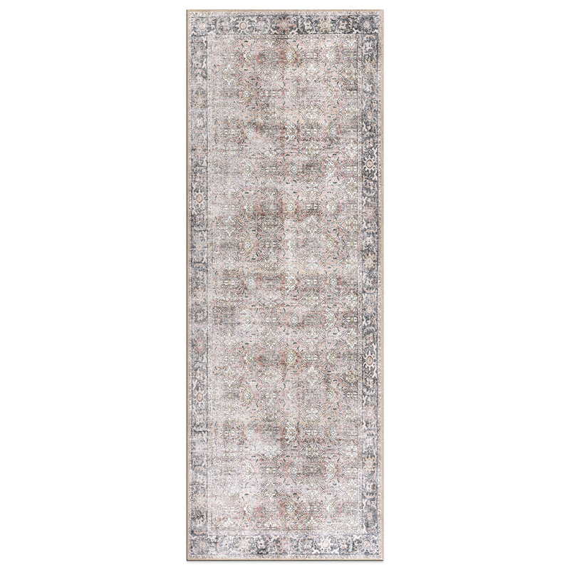 Vintage Distressed Machine Washable Non Slip Area Rug, Runner 2'6" x 7'