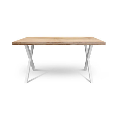 Pascarella Solid Wood Top Metal Base Dining Table