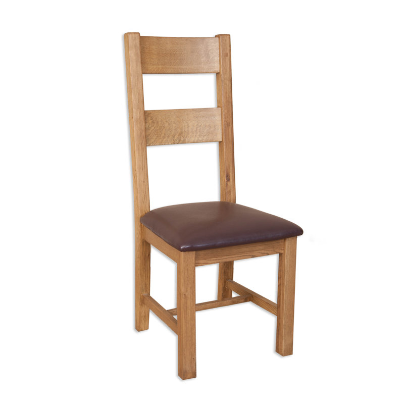 Melbourne 49cm H Polyester Blend Upholstered Ladder Back Side Chair, Light wood