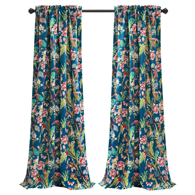 Dolores Room Darkening Pair, 52''W x 84''L, Navy