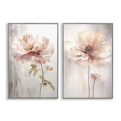  «Soft Soft Pink Budding Flowers», ensemble de 2 giclées par Raymond Powers