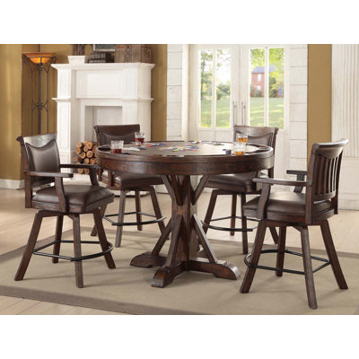 Houts Round Solid Wood Base Dining Table