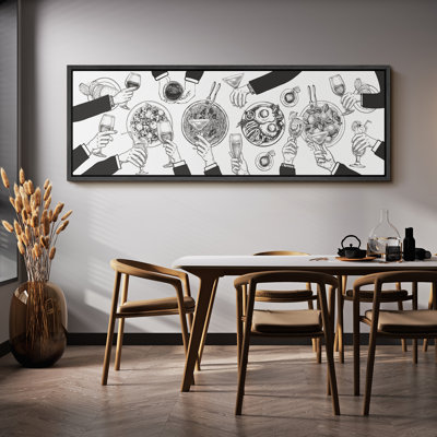 «Black and White Food and Drink Vintage Antique Retro Decor Extra Large», reproduction d'art