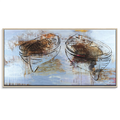 Sorrento Blue by Dan Mason - Floater Frame Rectangle Print on Canvas