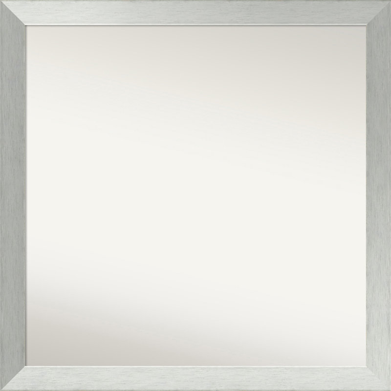 Miroir de salle de bain mural en argent brossé sans cadre, Carré, 36 po x 36 po