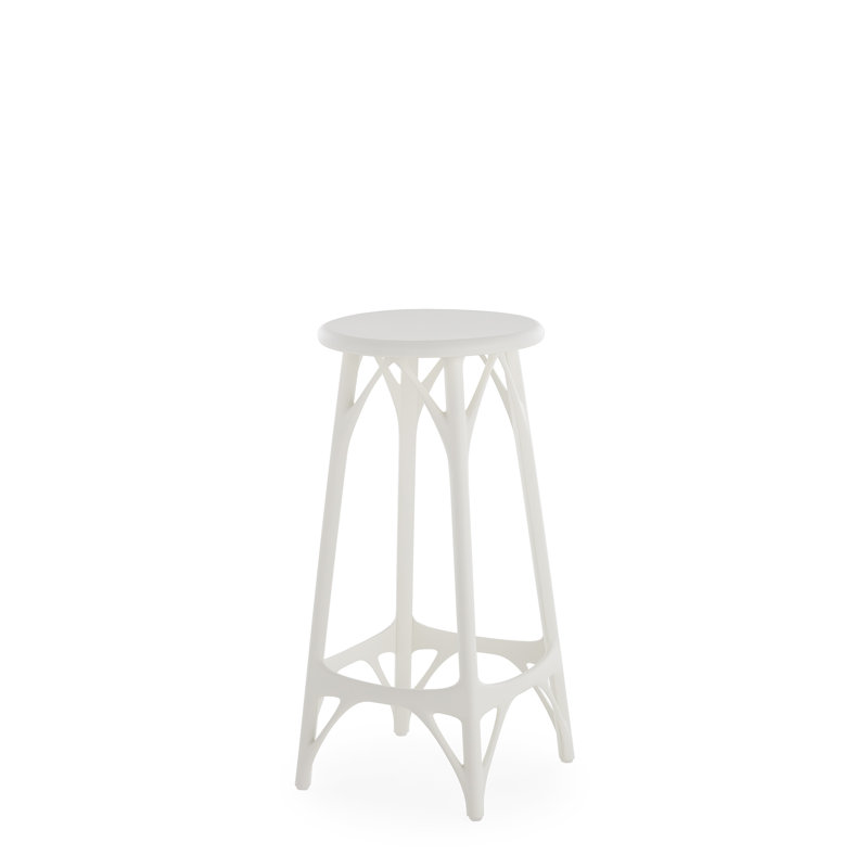 A.I. Tabouret léger, White, Counter Stool (26" Seat Height)