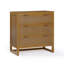 Commode Ameer avec 3 tiroirs incrustés en rotin, poignées en similicuir et rangement profond-1786128148