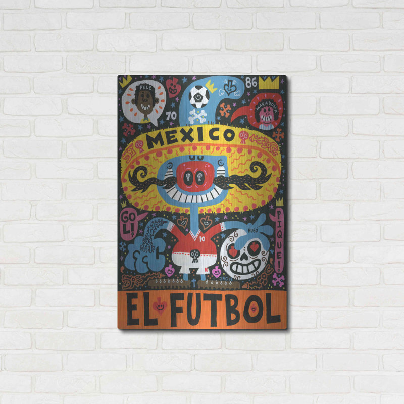 " La Mascota Del Mundial " by Jorge R. Gutierrez Graphic Art Print, 36" H x 24" W x 0.13" D