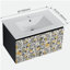 Meuble-lavabo mural flottant 30 po avec lavabo en céramique et portes d'armoire à fermeture en douceur