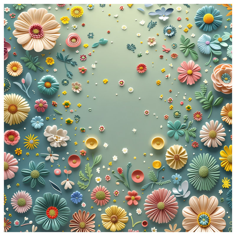 Coussin Floral, 16 x 16 inches
