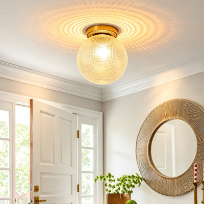 Plafonnier encastré en verre 1 lumière