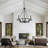 8 Light 2 Tier Dimmable Black Wagon Wheel Chandelier - Medium 