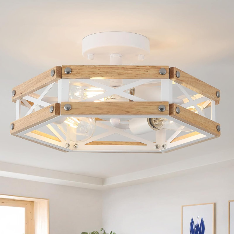 Luminaires de lustre en bois Modern Farmhouse