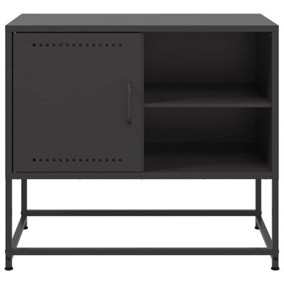 Meuble télé rectangulaire en acier noir vidaXL 26,8 po x 15,4 po x 23,8 po