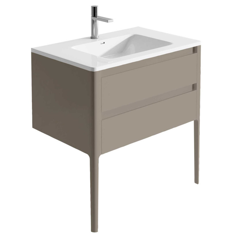 Senah 790 mm Freestanding Single Vanity with Integrated Basin, Olive Grey