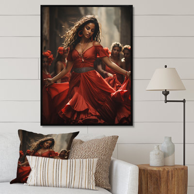 Corriana Red Cuban Dancers sur toile