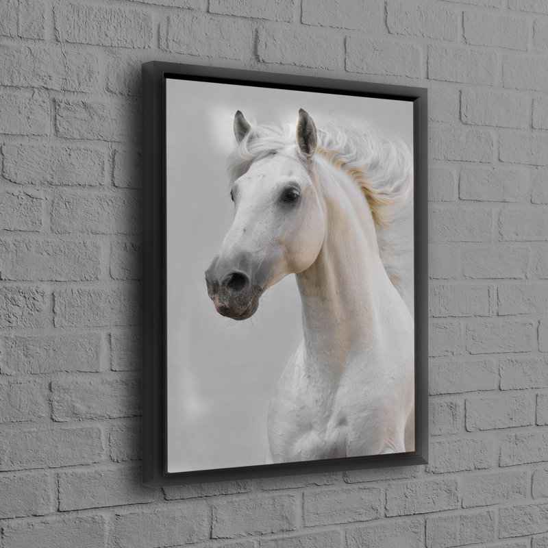 Large Horse Canvas Art Poster Ideal for Enhancing The Aesthetic Appeal of Your Living Room, Gold Floater Framed