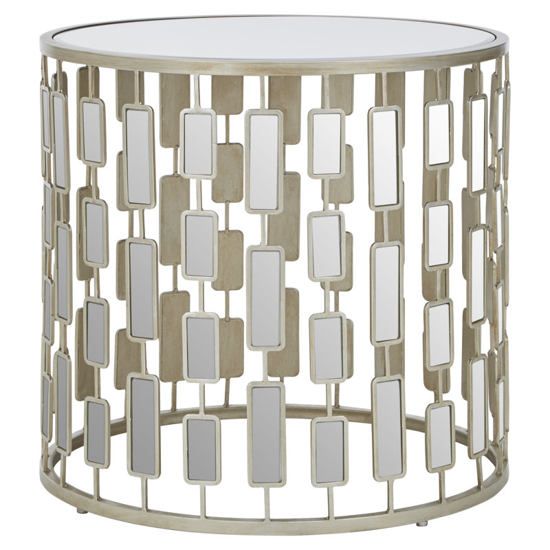 Smithers Glass Top Drum End Table