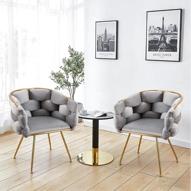 Ensemble de 2 chaises d'appoint Modern, Gris
