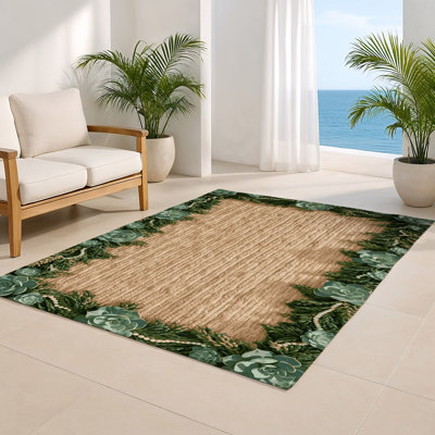 Tapis d'intérieur et d'extérieur brun Botanical