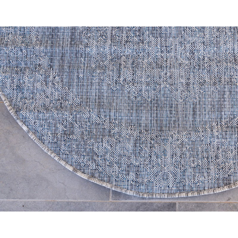 Outdoor Nile Area Rug Aqua Color, Rectangle 9' x 12'