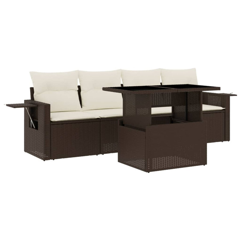 Ensemble de canapé de jardin Vidaxl, Brun