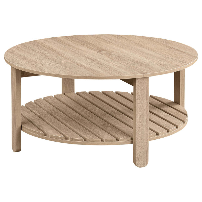 Table basse ronde en bois d'ingénierie à 1 tablette Altos Natural