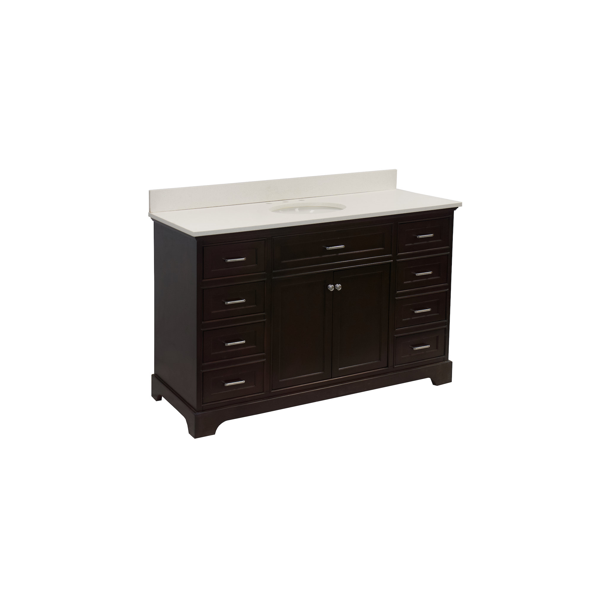Ronnie 60'' Single Bathroom Vanity, Chocolate, Quartz