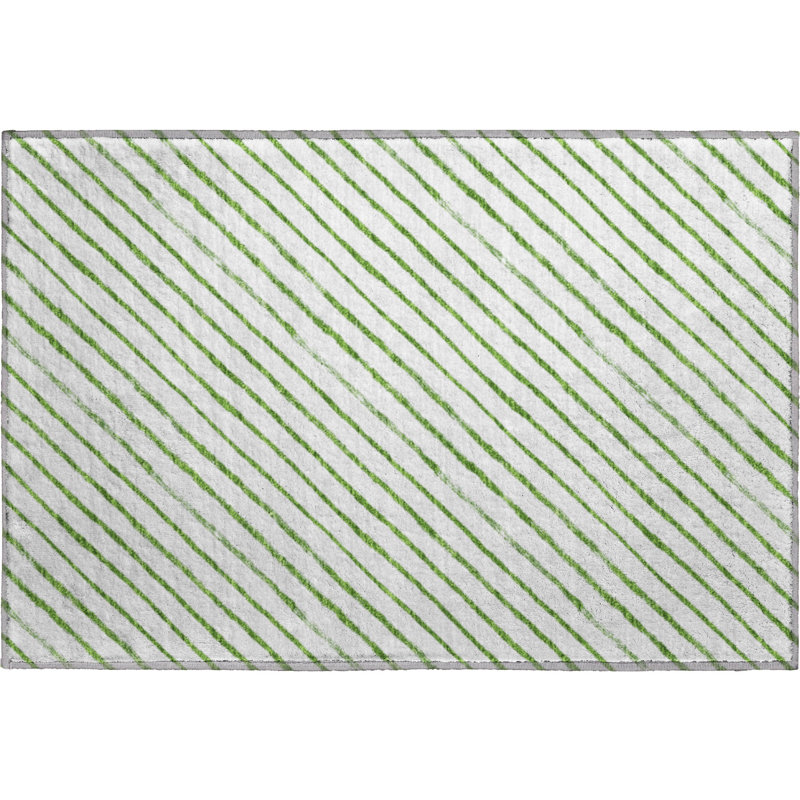 Premium Machine Washable Dockside AMF1819 Striped Holiday Rug, Rectangle 1'8" x 2'6"