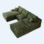 Canapé modulaire en velours côtelé de 106 po avec structure double couche et coussins de siège amovibles-1139780368