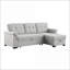 Canapé-lit modulaire réversible en lin gris clair avec rangement 84 po | Gris clair | Canapé-lit-1669705509-1669705511