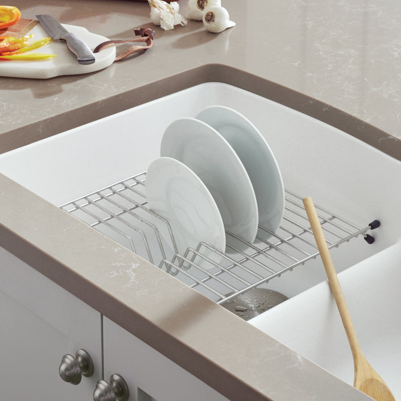 Égouttoir à vaisselle flottant en acier inoxydable pour éviers Diamond 50/50