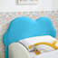Lit plateforme pour tout-petits pour chambre d'enfant en similicuir classique bleu en forme de nuage avec garde-corps et poche de rangement