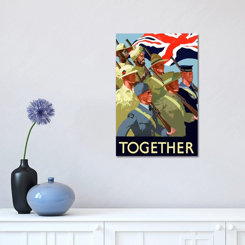 Multinational War Effort Poster 1 Piece Wrapped Canvas Wall Art, 30.48 cm H x 45.72 cm W